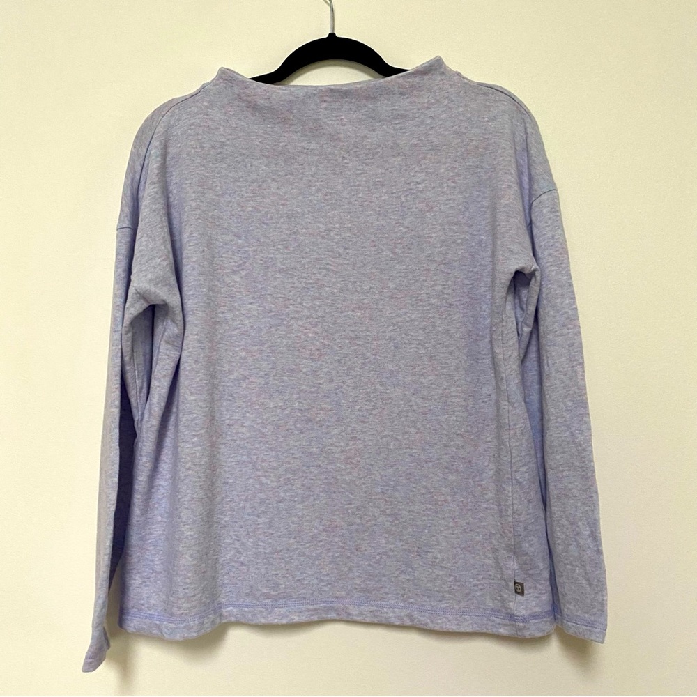 Talbots Funnel Mock Neck Cotton Top Periwinkle Color M
